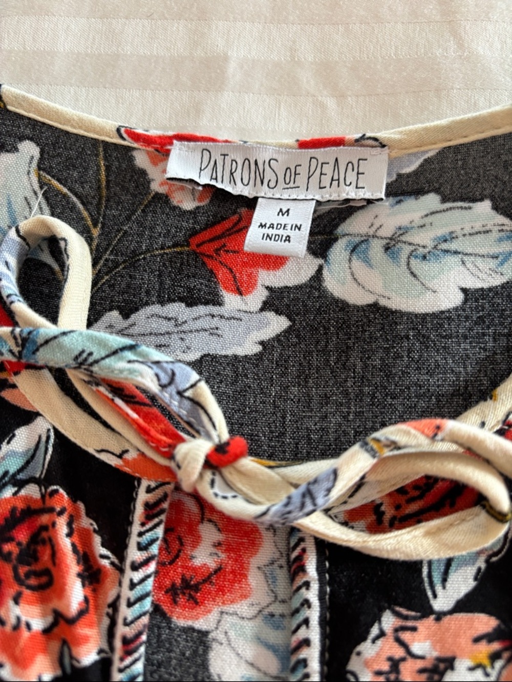 Patrons of Peace Floral Blouse — Cream, Red & Black - Picture 2 of 9